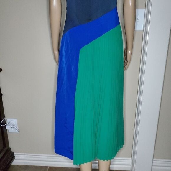 Women's Pleated Dress -CUSHNIE -black/Blue… - Picture 7 of 14